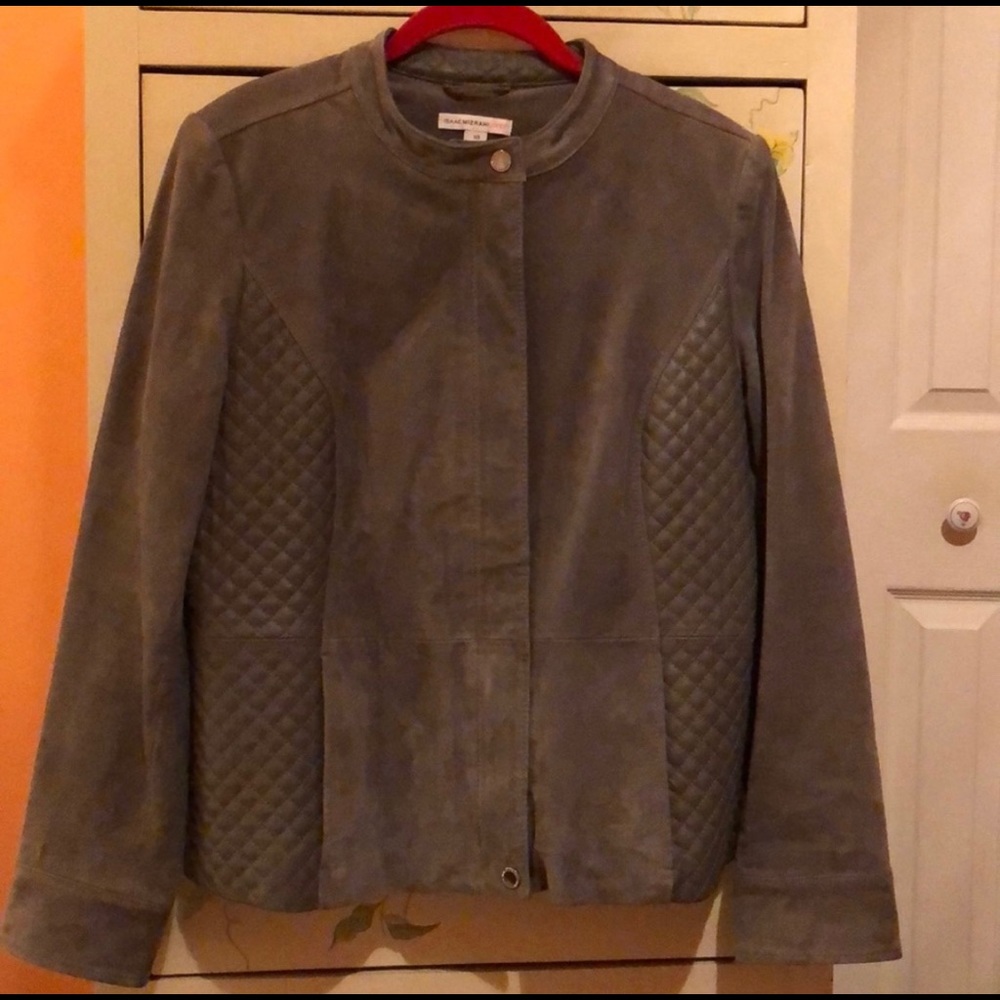 Isaac Mizrahi - Gray suede and leather jacket
